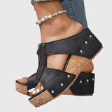 Damen Orthopädische Sandalen mit Reißverschluss vorne für den Sommer