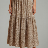 Damenrock mit elastischem Bund und floralem Muster