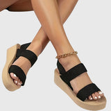 Damen Orthopädische Plateausandalen mit zwei breiten Vorderträgern für den Sommer