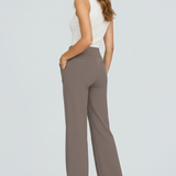 Damenweite-Hosen mit Hoher Taille und Seitentaschen