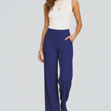 Damenweite-Hosen mit Hoher Taille und Seitentaschen
