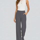 Damenweite-Hosen mit Hoher Taille und Seitentaschen