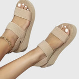 Damen Orthopädische Plateausandalen mit zwei breiten Vorderträgern für den Sommer