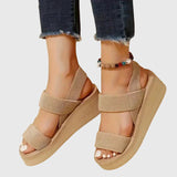 Damen Orthopädische Plateausandalen mit zwei breiten Vorderträgern für den Sommer