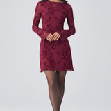 Damen-Mesh-Minikleid mit floralem Detail