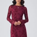 Damen-Mesh-Minikleid mit floralem Detail