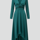 Damen Midi-Kleid mit Frontbindeband