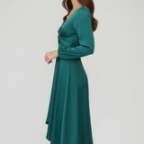 Damen Midi-Kleid mit Frontbindeband