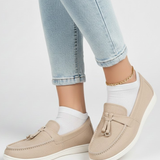 Damen Slipper mit Quasten-Detail und flacher Sohle
