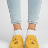 Damen Slipper mit Quasten-Detail und flacher Sohle