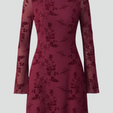 Damen-Mesh-Minikleid mit floralem Detail