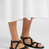 Damen Flache Sandalen mit Überkreuzriemen