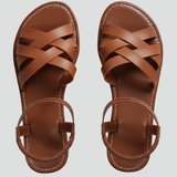 Damen-Sandalen mit Überkreuzriemen und Knöchelband