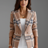 Damenblazer mit Revers und strukturierter Oberfläche