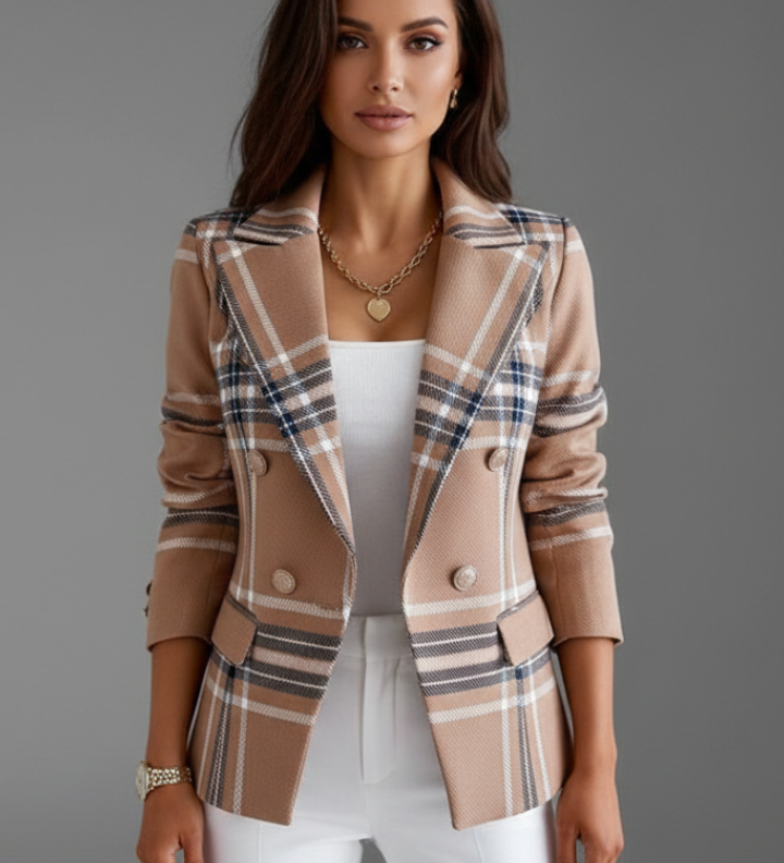 Damenblazer mit Revers und strukturierter Oberfläche