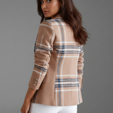Damenblazer mit Revers und strukturierter Oberfläche
