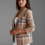 Damenblazer mit Revers und strukturierter Oberfläche