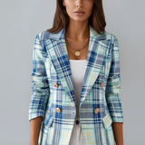 Damenblazer mit Revers und strukturierter Oberfläche