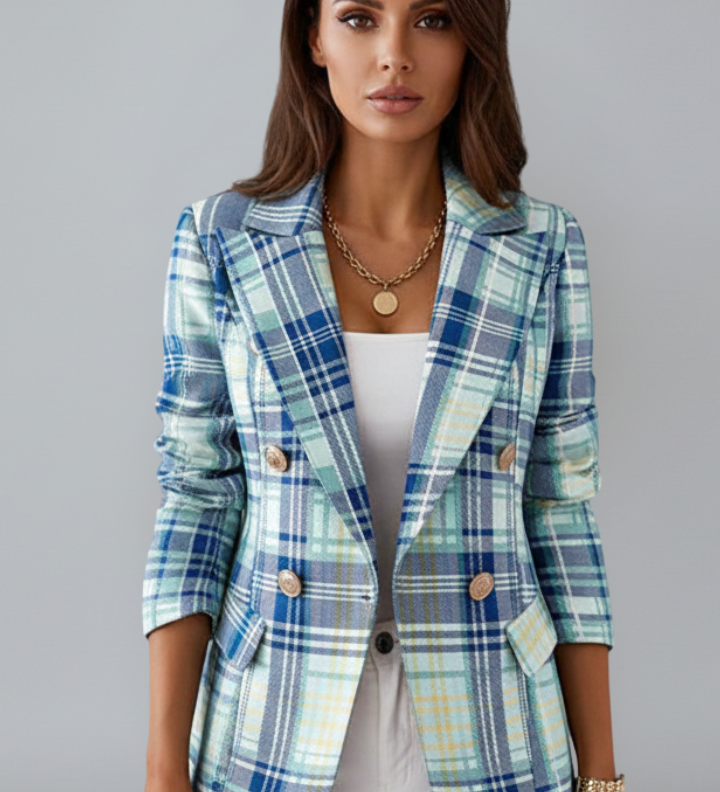 Damenblazer mit Revers und strukturierter Oberfläche