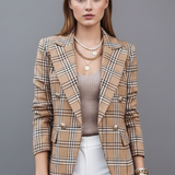 Damenblazer mit Revers und strukturierter Oberfläche