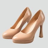 Damen Geschlossene Pumps mit Erhöhter Plateausohle und Schmalem Absatz