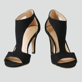 Damen Open-Toe High Heels mit Cut-Out-Obermaterial und hohem Absatz