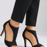Damen Open-Toe High Heels mit Cut-Out-Obermaterial und hohem Absatz