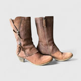 Damen Orthopädische Stiefel bis zur Wadenmitte mit seitlichem Reißverschluss für ganztäglichen Komfort