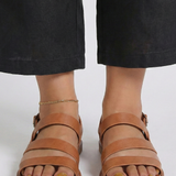 Moderne Flache Sandalen mit Fersenriemen