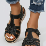 Damen Sandalen mit offenem Zehenbereich, Riemen und verstellbarem Verschluss