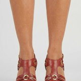 Damen Sandalen mit Absatz und mehreren Riemen im Obermaterial und offener Zehenpartie