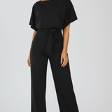 Damen-Jumpsuit mit Gürtel und weitem Bein