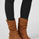 Damen Reißverschluss-Stiefel mit rutschfester Sohle