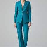 Damen Blazer Set mit Einem Knopf und Geraden Hosen