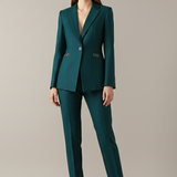 Damen Blazer Set mit Einem Knopf und Geraden Hosen