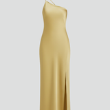 Damen Maxikleid mit einem Schulterträger und seitlichem Schlitz
