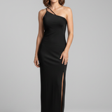 Damen Maxikleid mit einem Schulterträger und seitlichem Schlitz
