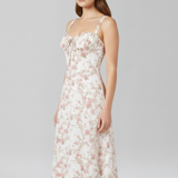 Damen Midi Kleid mit Trägern und gemusterter Rock