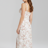Damen Midi Kleid mit Trägern und gemusterter Rock