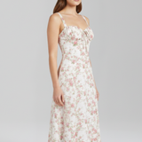 Damen Midi Kleid mit Trägern und gemusterter Rock