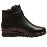 Damen Stiefeletten mit seitlichem Reißverschluss und Kunstfellfutter