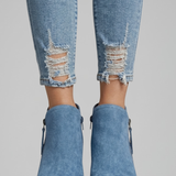 Damen Stiefeletten mit seitlichem Reißverschluss für den Herbst