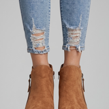 Damen Stiefeletten mit seitlichem Reißverschluss für den Herbst