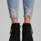Damen Stiefeletten mit seitlichem Reißverschluss für den Herbst