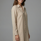 Damen Strandhemd Kleid mit Kragen und Knopfverschluss
