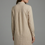 Damen Strandhemd Kleid mit Kragen und Knopfverschluss