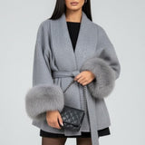 Damen Mantel in voller Länge mit Taillengürtel