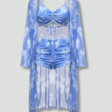 Damen Bikini-Set mit Cover-Up und V-Ausschnitt