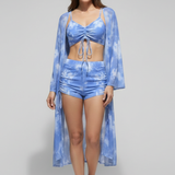 Damen Bikini-Set mit Cover-Up und V-Ausschnitt