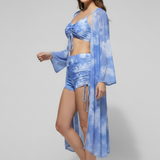 Damen Bikini-Set mit Cover-Up und V-Ausschnitt